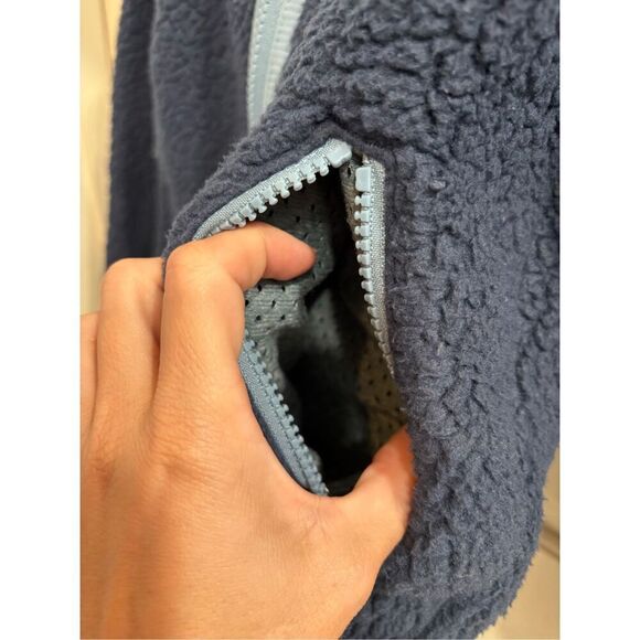 Patagonia Kids' Retro Pile Fleece Jacket New Navy w/Light Plume Grey - Picture 5 of 8